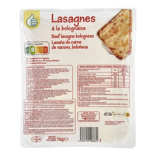 Lasagnes à la bolognaise