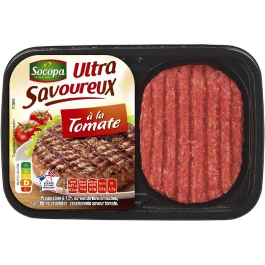 Steaks hachés 15% MG à la tomate