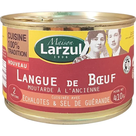 Langue de boeuf - moutarde à l'ancienne, échalotes et sel de Guérande