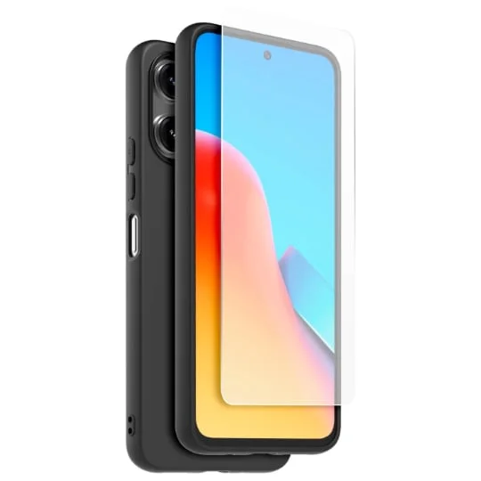 Pack Coque noir + verre trempé Redmi 12 MODELABS
