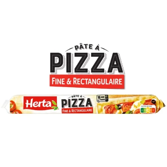 Pâte à pizza fine et rectangulaire