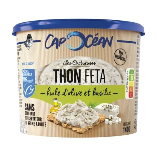 Tartinable thon MSC feta huile d'olive basilic
