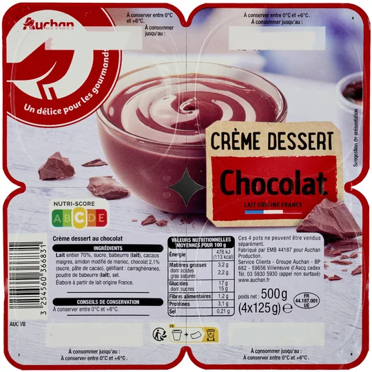 Crème dessert au chocolat