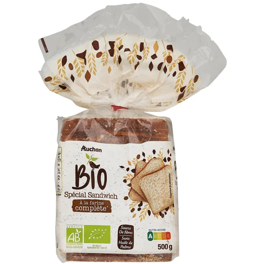 Pain de mie complet bio sans huile de palme