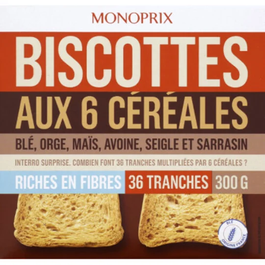 Biscottes aux 6 céréales