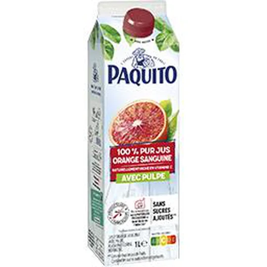 100% pur jus orange sanguine avec pulpe