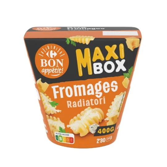 Plat cuisiné radiatori aux fromages