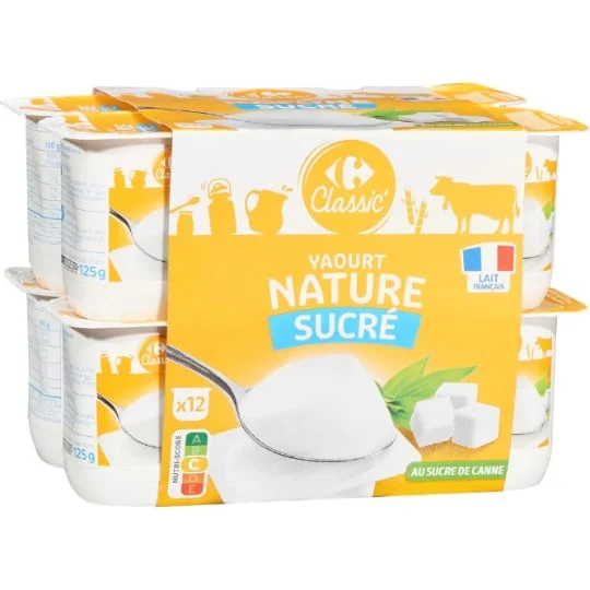 Yaourt nature sucré