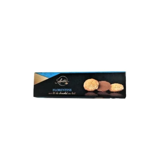 Biscuits Florentins sur lit de chocolat au lait