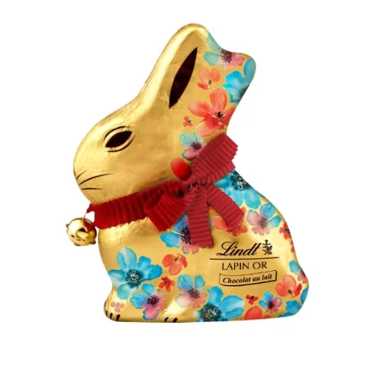Chocolat de Pâques au lait décor fleurs