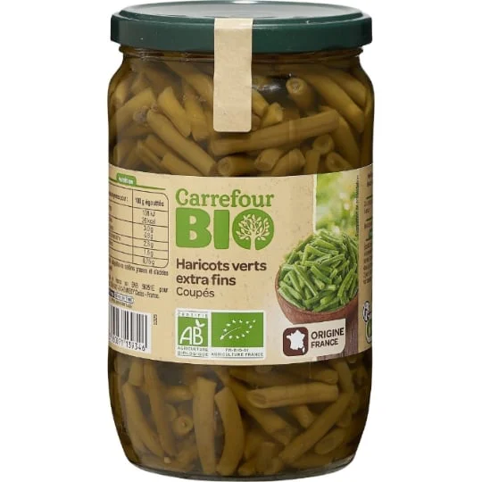 Haricots verts bio extra fins coupés