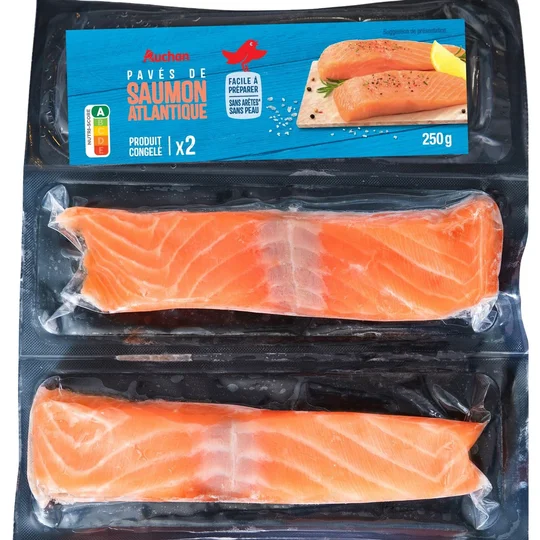 Pavé de saumon d'Atlantique sans arête sans peau