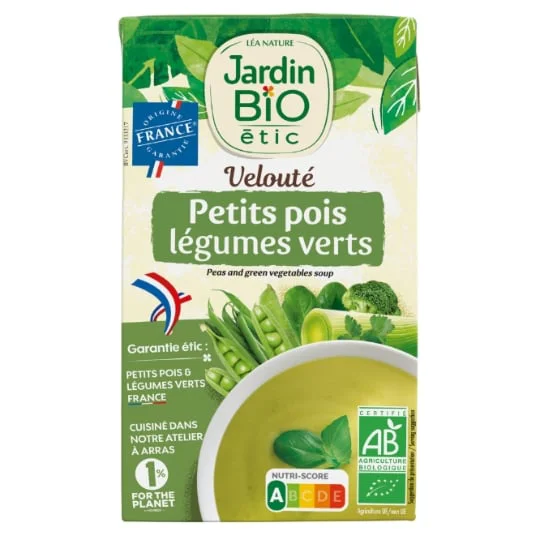 Velouté petits pois légumes verts Bio
