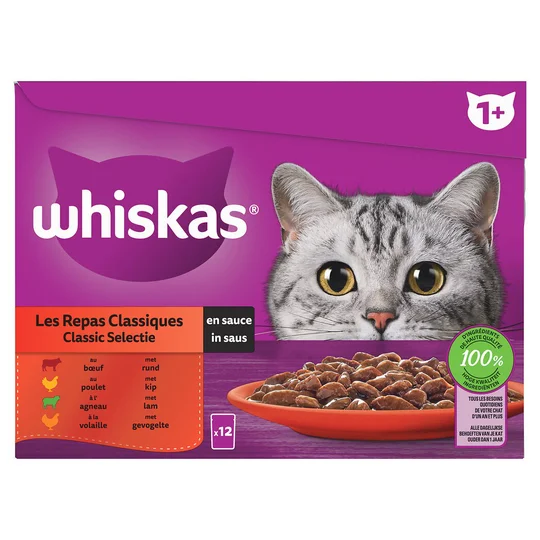 Sachets repas pâtée en sauce viandes et volailles pour chat