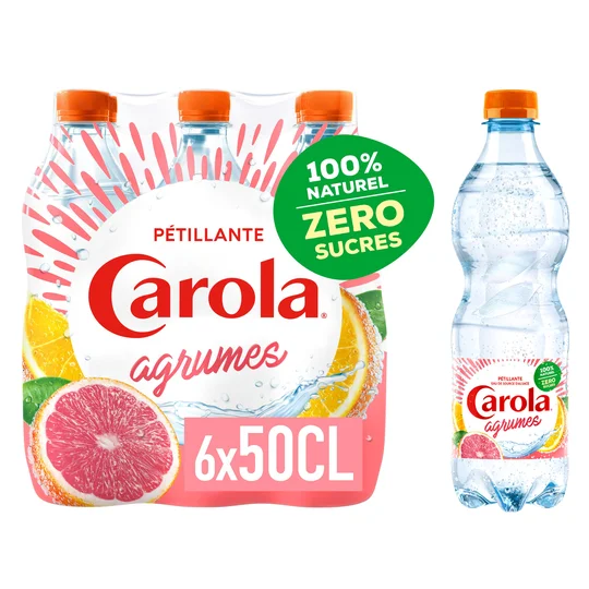 Eau pétillante d'Alsace aromatisée au pamplemousse et orange