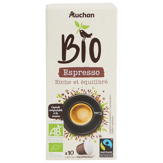 Capsules de café espresso compostables commerce équitable compatibles Nespresso