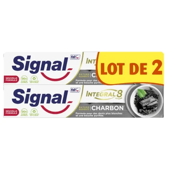 Intégral 8 - dentifrice nature éléments au charbon blancheur & detox
