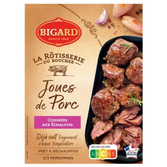 Joue de porc cuite et sa sauce aux échalottes