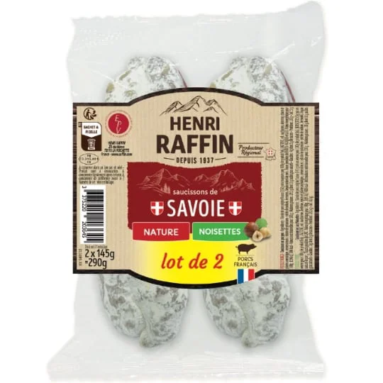 Saucisson sec nature et noisettes
