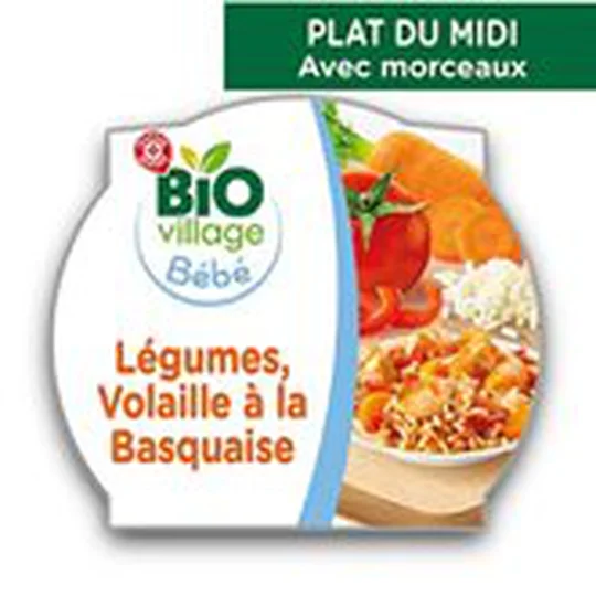 Assiette 15 mois Legumes volaille basquaise