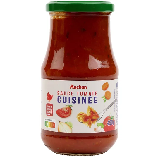 Sauce tomate cuisinée origine France en bocal