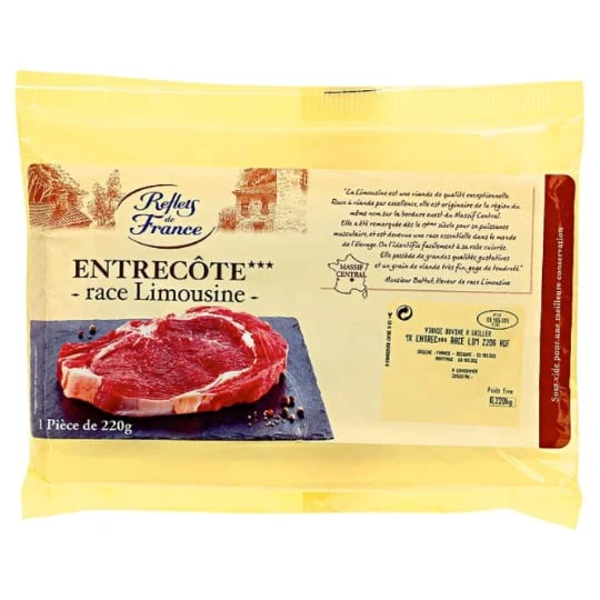 Viande bovine : Entrecôte*** race Limousine
