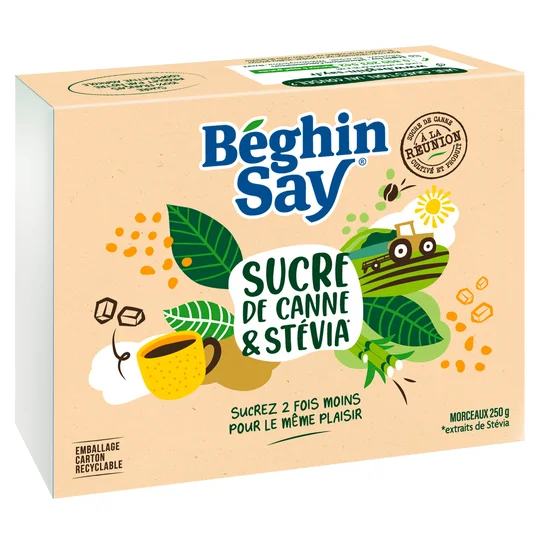 Séréline - Morceaux sucre roux & Stévia