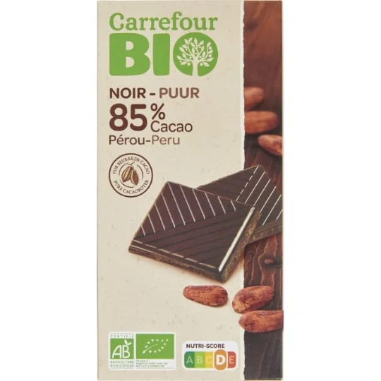 Chocolat bio 85% cacao Pérou