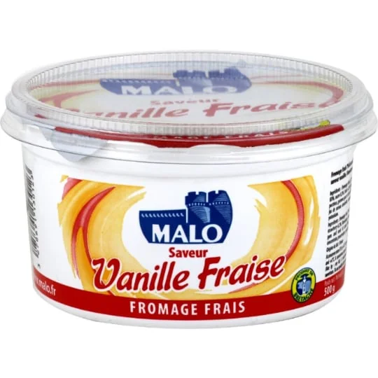 Fromage frais saveur vanille fraise