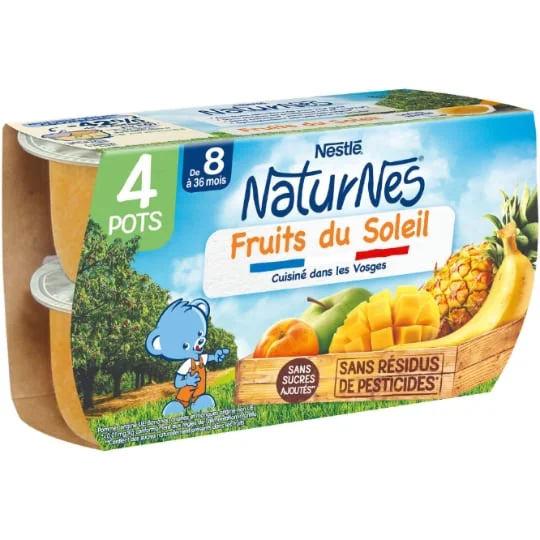 Compotes bébé dès 8 mois, fruits du soleil