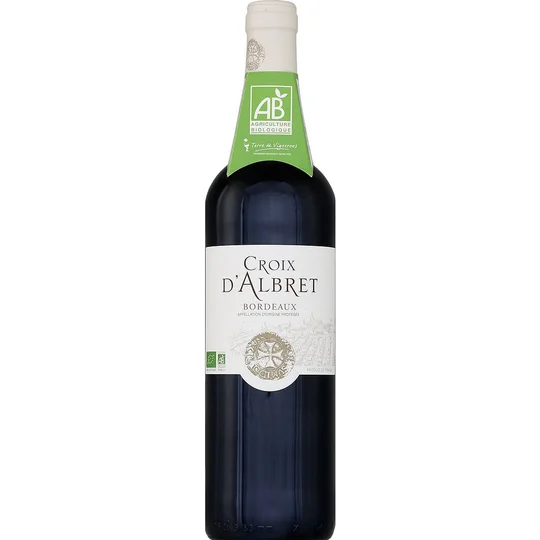 Vin rouge bordeaux biologique AOP