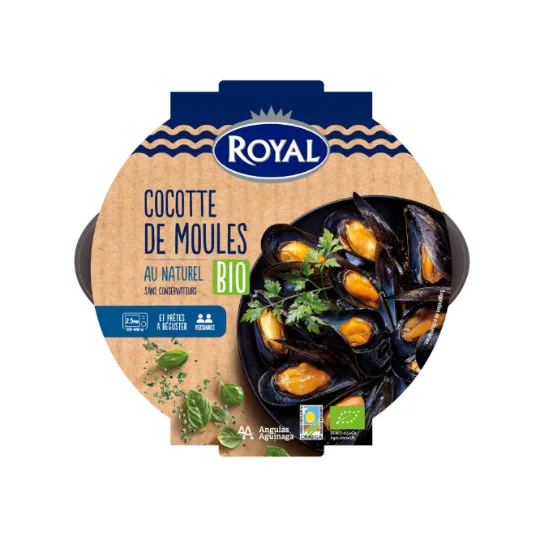 Plat cuisiné bio moules au naturel
