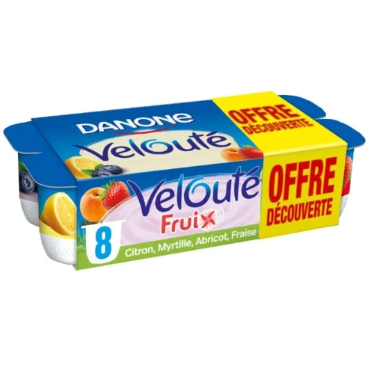 Yaourt aux fruits brassé citron myrtille abricot fraise