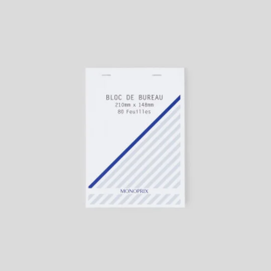 Bloc Notes, 14,8X21Cm, Petits Carreaux, 80 Pages, 80 Gr/M²