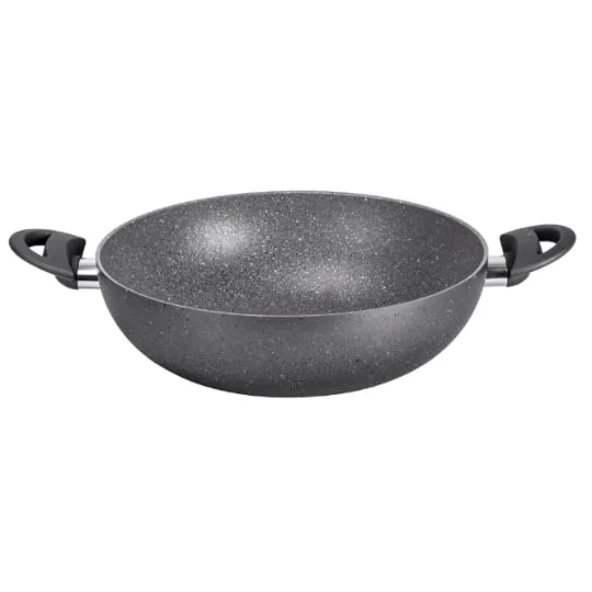 Wok Ø 30 cm - en aluminium - effet pierre