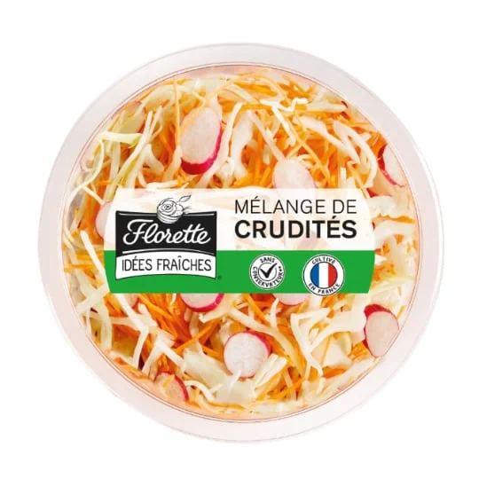Mélange de crudités chou radis carottes