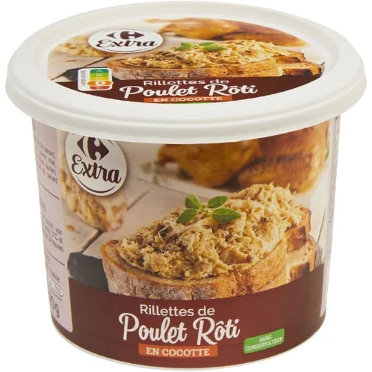 Rillettes de poulet rôti en cocotte