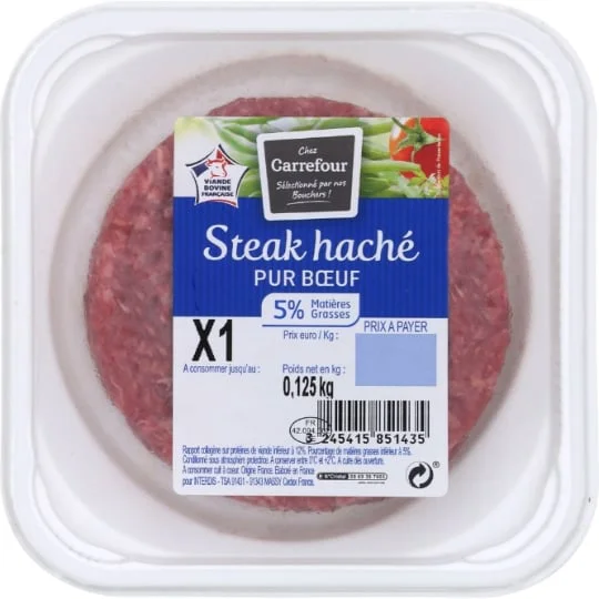 Steak haché pur boeuf 5% MG