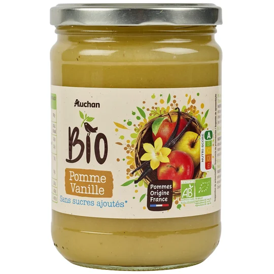 Purée pomme vanille sans sucres ajoutés en bocal