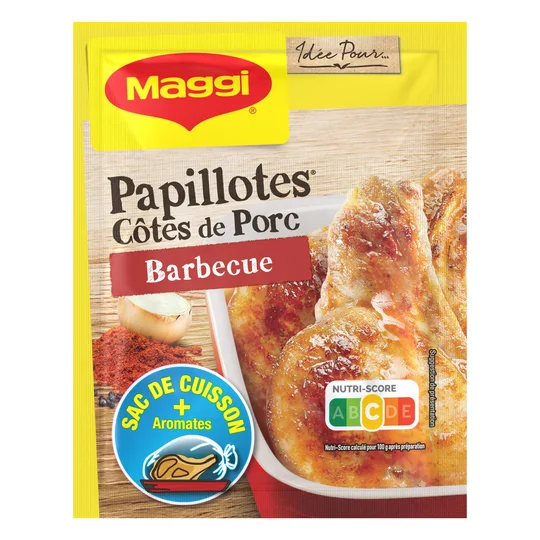 Papillotes Préparation Côtes de porc au barbecue