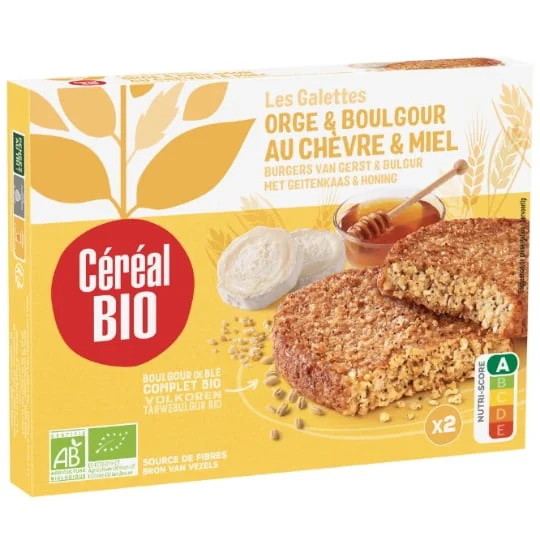 Galettes orge, boulghour & chèvre miel bio