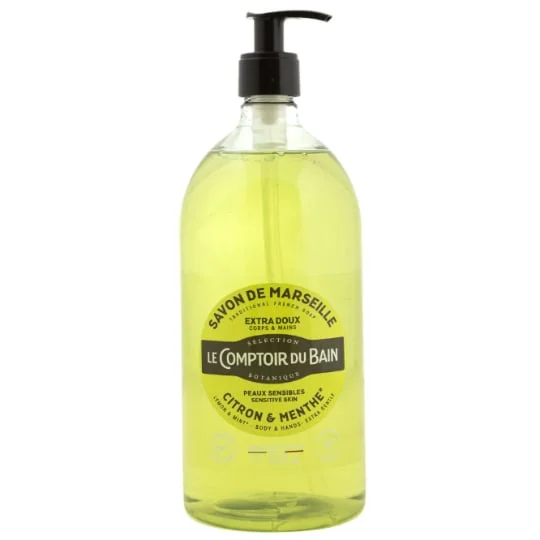 Savon Liquide Corps et Mains Extra Doux Citron & Menthe Peaux Sensibles