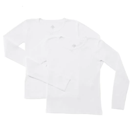 T-shirt fille blanc manches longues T4-5 ans coton Bio