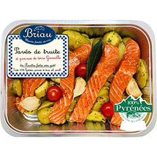 Pavés de truite et pommes de terre assaisonnées