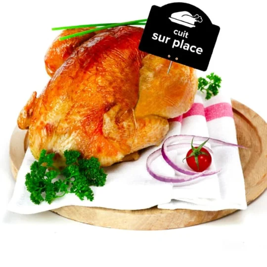 Poulet rôti élevé sans traitement antibiotique