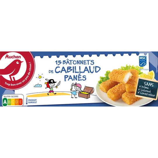 Bâtonnets de cabillaud panés