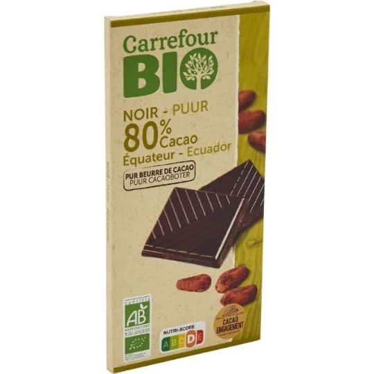Tablette de chocolat bio noir