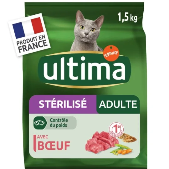 Croquettes pour chat stérilisés au boeuf