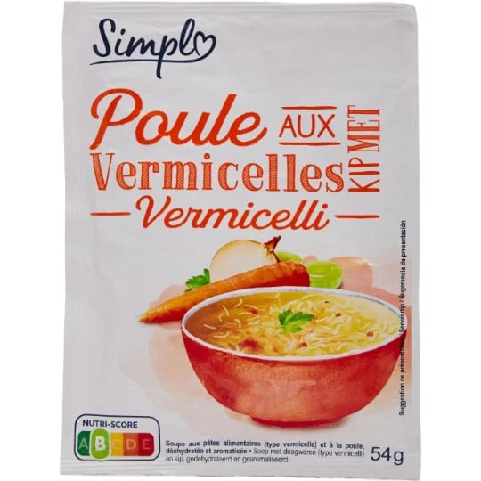 Soupe déshydratée de poule aux vermicelles