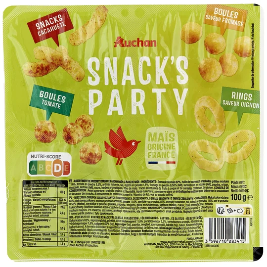 Assortiment de biscuits apértifs soufflés Snack party